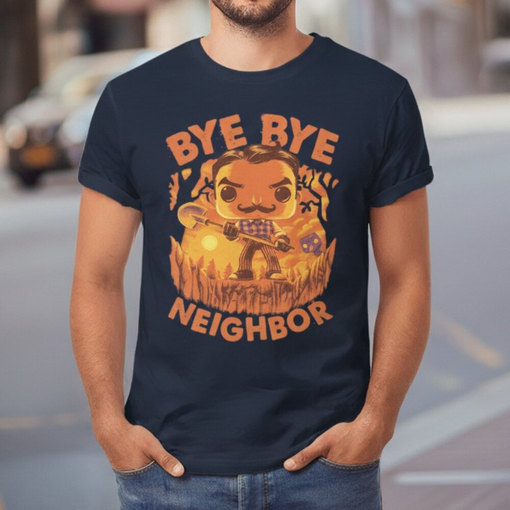 Funko Pop Shirt Men's XL Blue Hello Neighbor Bye Bye Neighbor Streetwear Comic